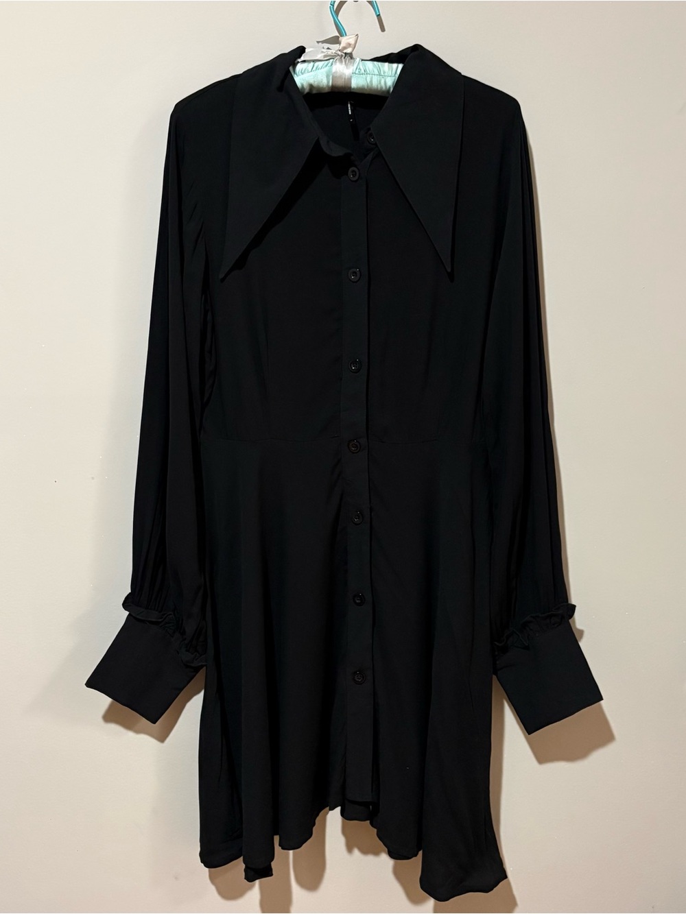 Black collared button down dress